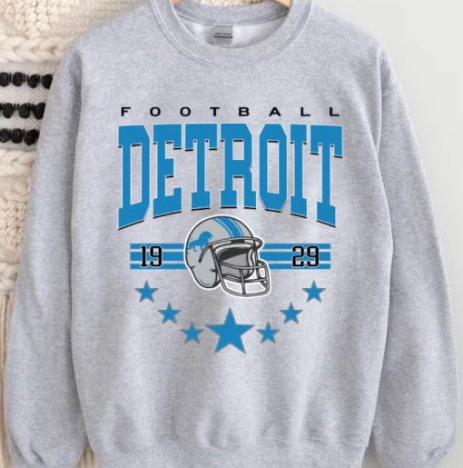 Vintage Detroit Football Sweatshirt, Vintage Style Detroit Football Crewneck, Sun day Football shirt, Detroit Football Hoodie Fan Gifts