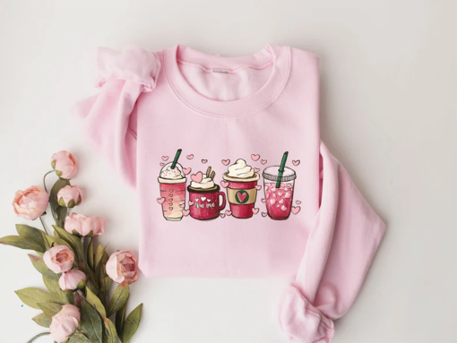 Womens Valentines Day Sweatshirt, Valentine Coffee Sweatshirt, Womens Valentines Day Sweater, Valentines Day Shirt, Valentines Sweater