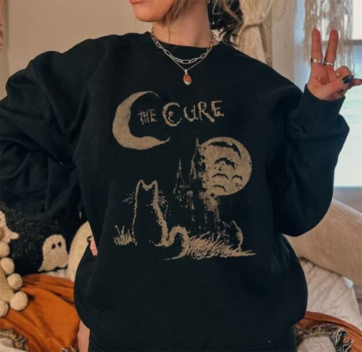 The Cure Cat Sweatshirt, 90s Alt Indie Rock, Unisex Sweatshirt, Music Lover Gifts, Trendy Sweatshirts, Cute Sweatshirts, The Cure Shirt