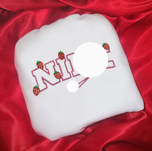 Cute strawberry shortcake embroidered sweatshirt