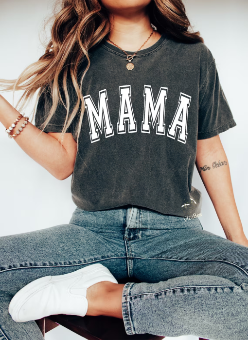 Mama Shirt, Comfort Colors Oversized Mama T-shirt, Retro Boho Mama Shirt, Gift for Mom, Baby Shower Gift, Mom Shirt