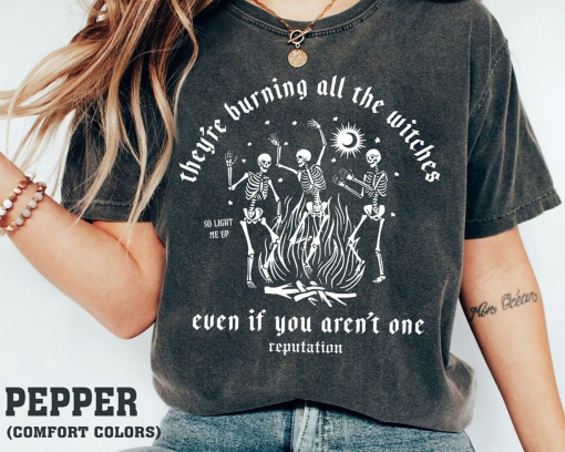 Vintage Taylor Swift They’re Burning All the Witches Reputation Shirt, Swiftie Eras Tour Shirt, Reputation Merch shirt, The Eras Tour Shirt