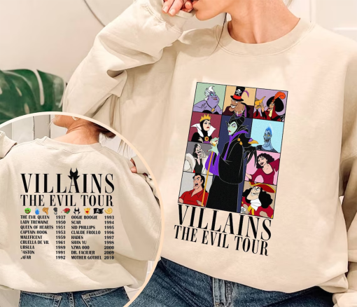 Villains Eras Tour Shirt, Disneyland Villains Tour Tee, Villains Characters Shirt, Girl Trip Shirt, Disneyland Family Shirt, Birthday Gift