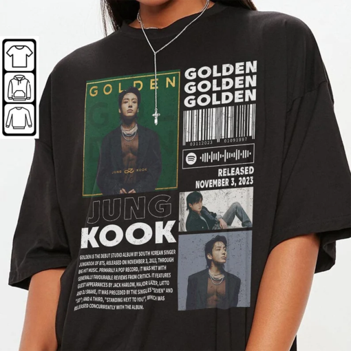 Jungkook Kpop Merch Shirt, Jungkook Golden Album 90s Tee, Bts Kpop Gift Bootleg Inspired Sweatshirt