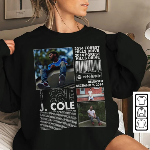 J. Cole Rap Shirt, 2014 Forest Hills Drive Album 90s Y2K Merch Vintage Rapper Hiphop, J. Cole Retro Unisex Gift Bootleg Hoodie