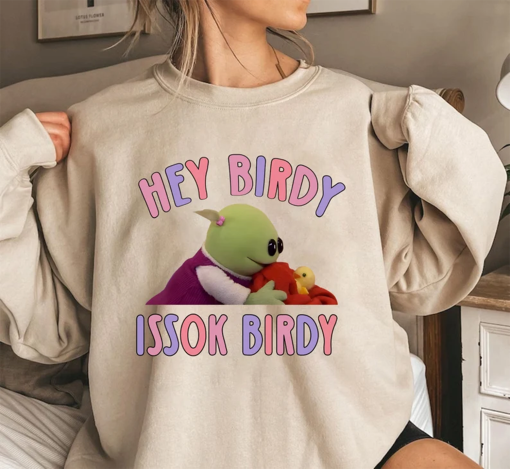 Nanalan Hey Birdy Issok Birdy, Nanalan Sweatshirt, Nanalan Merch, Nanalan Cartoon Shirt, Nanalan Meme, Cartoon Shirts