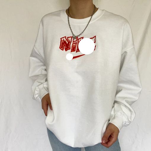 Flame Embroidered Sweatshirt, Embroidered Sweatshirt