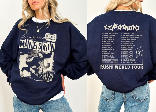 Retro Maneskin Rush World Tour 2023 Shirt, Vintage Maneskin Rush Tour Merch, Maneskin Concert 2023, Rush World Tour, Music Tour Shirt