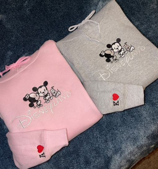 Embroidered Mickey and Minnie Sweatshirt, Anniversary Gift, Gift For Couples, Lovely Sweatshirt, Magic Trip Hoodie, Disney Trip Sweatshirt