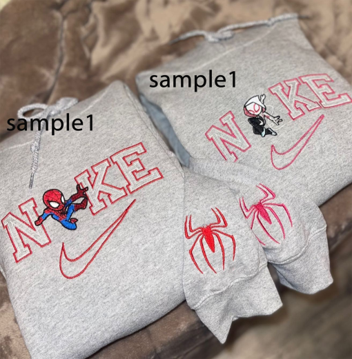 Gwen.sta.cy and Sp.ide.rman Embroidered Sweatshirt, Matching Custom Couple Hoodies, Cute Embroidery, Couple Gift, Valentine’s Day Gift