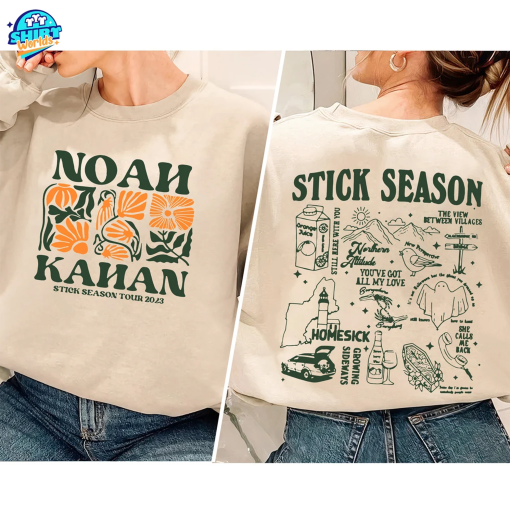 Vintage Stick Season 2023 Sweatshirt, 2 SIDES Noah Kahan Crewneck, Noah Country Music T-shirt, Noah Kahan Tour, Noah Kahan Stick Season Tee