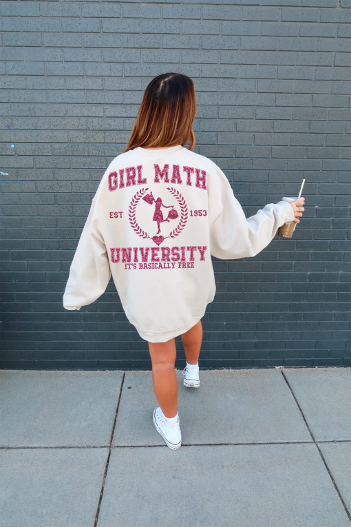 Faux Glitter Girl Math University PNG, Shopping Lover- College Glitter Pink – It’s Basically Free – Funny Valentines Day Png, Trendy Girly