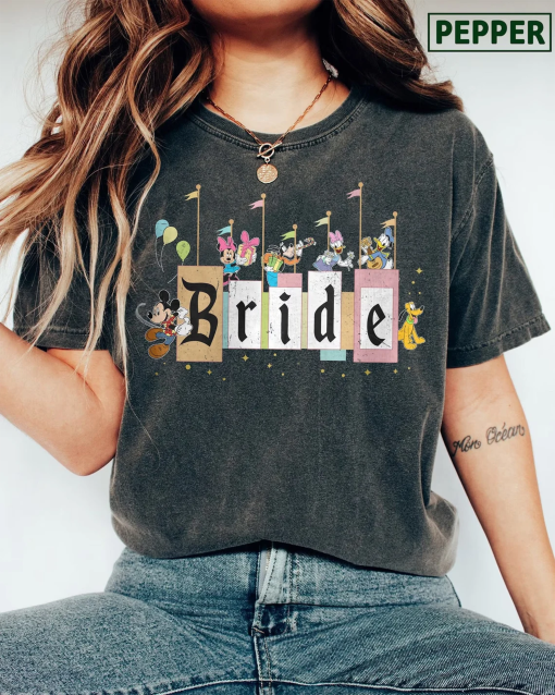 Disney Bride Squad Comfort Colors Shirt, Disney Bride Shirt, Fiance Shirt, Disney Bachelorette Party, Disney Bridal Party, Team Bride Shirt