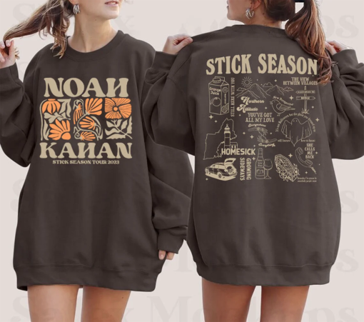 Vintage 2 Sides Stick Season Tour 2024 Sweatshirt, Noah Kahan Stick Season Tour 2023 Sweater, Kahan Folk Pop Music, Country Music Shirt