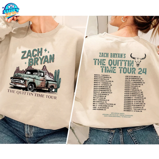 The Quittin Time Tour Sweatshirt, Zach Bryan Concert Crewneck, Zach Bryan Country Music T-Shirt, Zach Bryan 2024 Show Hoodie, Burn Burn Burn