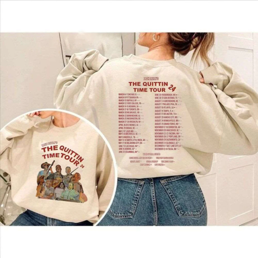 Za.ch Br.own Band The Quittin’ Time Tour 2024 Sweatshirt | Country Music Singer | Za.ch Bry.an Fan Hoodie The Quittin Time Tour Shirt