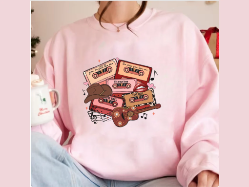 Western Valentines Day Sweatshirt, Retro Cassette Country Sweatshirt, Cowgirl Valentines, Cowboy, 90s 80s shirt, Funny Valentines Sweater