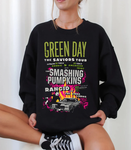 Green Day The Saviors 2024 Tour T-Shirt, Green Day Band Graphic Tee, Green Day Concert Shirt, Green Day Fan Shirt, Rock Band Green Day Shirt