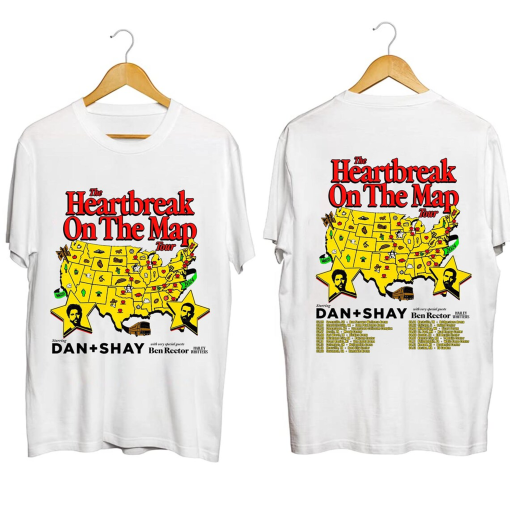 Dan + Shay 2024 Heartbreak on the Map Tour Shirt, Dan + Shay Band Fan Shirt, Dan + Shay 2024 Concert Shirt, Heartbreak on the Map Tour Tee