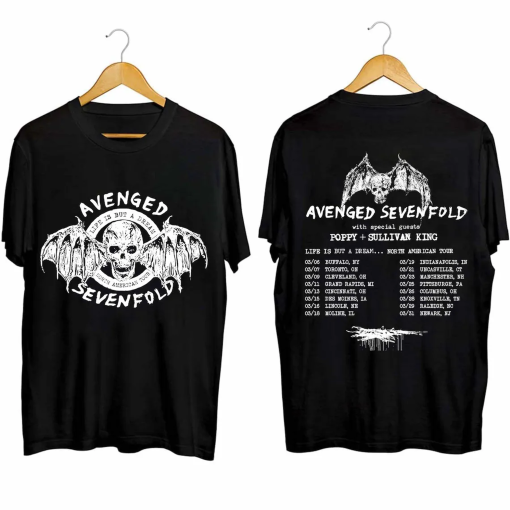 Avenged Sevenfold Life Is But A Dream North American Tour 2024 Shirt, Avenged Sevenfold Band Fan Shirt, Avenged Sevenfold 2024 Tour Shirt