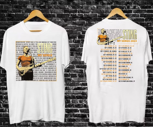 STING My Songs 2023 Tour T-Shirt, Sting My Songs World Tour 2023 T-Shirt, Sting Concert 2023 T-Shirt, 2023 Music Concert Shirt For Fans