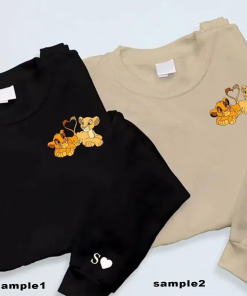 Cute Simba and Nala Embroidered Sweatshirt, Couple…