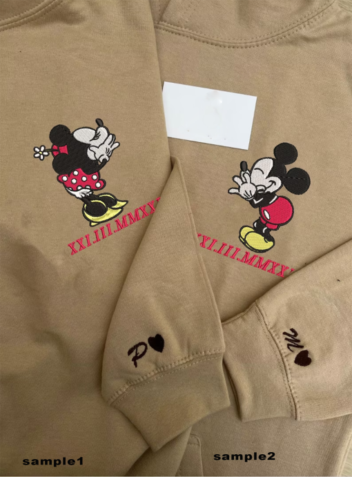 Couple Embroider sweatshirt / Special Date sweatshirt / Mickey and Minnie / Valentines day hoodies / Anniversary hoodies