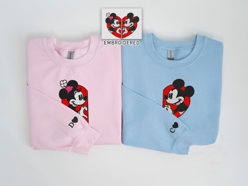 Heart Matching Valentine’s Day Embroidered Sweatshirts, Couple matching sweatshirts, Best Valentine’s Gifts