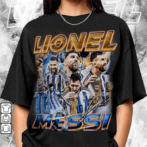 Lionel Messi Argentina 90s Soccer Shirt, Bootleg Sport Messi Goat Vintage Sweatshirt, No. 10 Champion Home Gift For Fan T-shirt