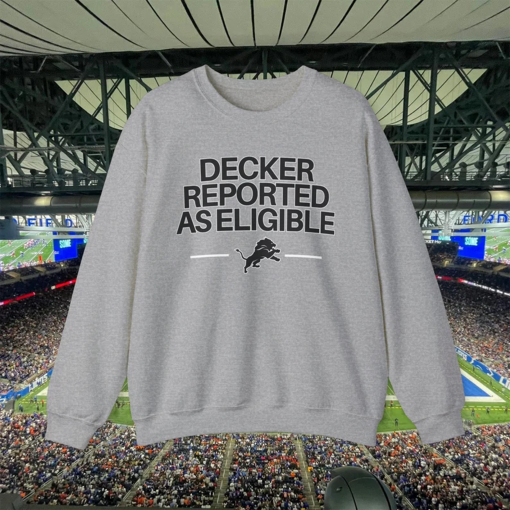 Detroit Lions Decker Reported As Eligible Crewneck Sweatshirt