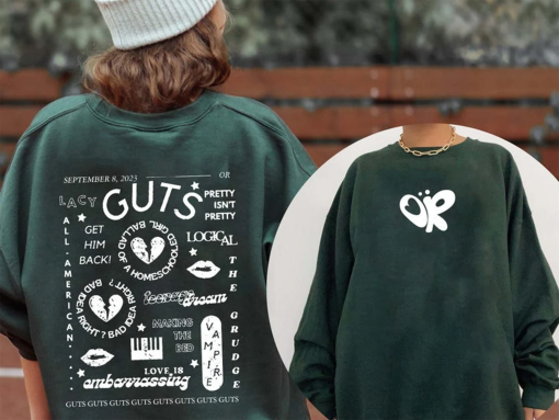 Olivia Rodrigo Guts Shirt, Olivia Rodrigo Guts Merch, Guts Tour 2024 Shirt, GUTS world tour 2024 Shirt, Olivia Rodrigo Album GUTS Sweatshirt