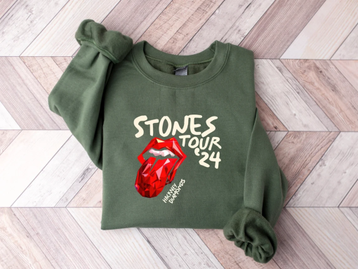 The Rolling Stones Hackney Diamonds Tour 2024 Schedule List Sweatshirt, Rolling Stones 2024 Sweater, Rock Band Shirt, Rolling Stone Tour