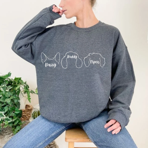 Custom Dog Ears Sweatshirt, Dog Mom Sweatshirt, Dog Lover Sweatshirt, Dog People Sweatshirt, New Dog Owner Sweatshirt, Pet Lover Sweatshirt