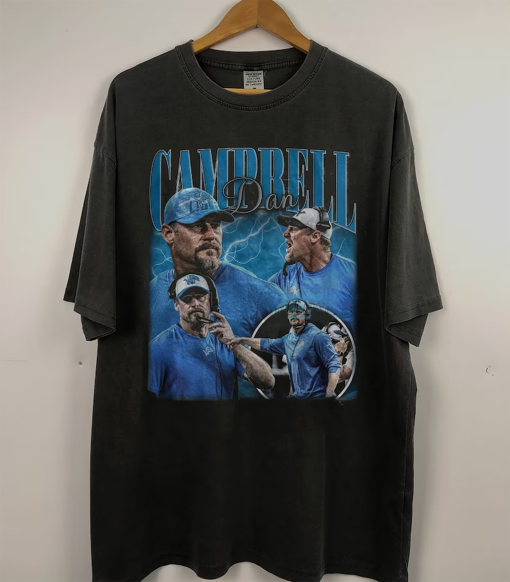 Vintage Dan Campbell Shirt, Sweatshirt, Hoodie, Football shirt, Classic 90s Graphic Tee, Unisex, Vintage Bootleg