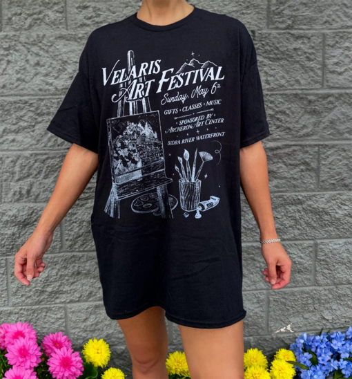 Velaris Art Festival Shirt | ACOTAR Night Court Licensed SJM Merch Feyre Archeron Nesta Rhysand Cassian Bookish TOG Crescent City Fan Hoodie