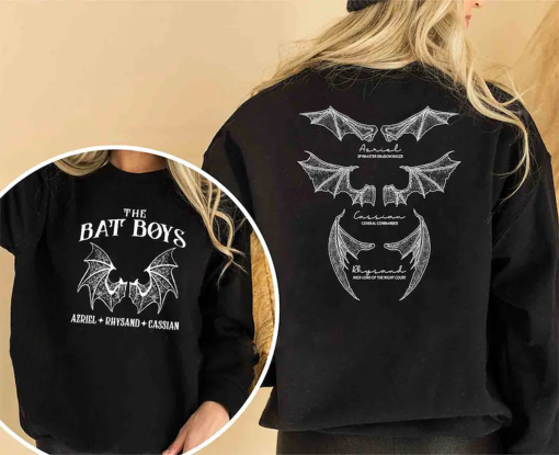 The Bat Boys 2 Sides Shirt, Vintage Acotar Bookish Sweatshirt, The Night Court Illyrians, A Court of Thorn and Roses Rhysand Cassian Azriel