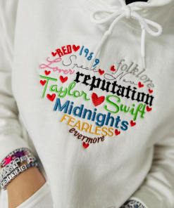 Valentine’s Day Hearts Album Embroidered Unisex Sweatshirt…