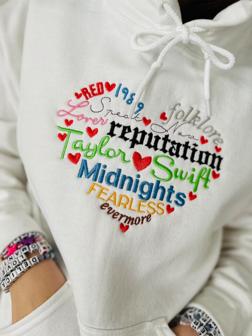 Valentine’s Day Hearts Album Embroidered Unisex Sweatshirt Hoodie