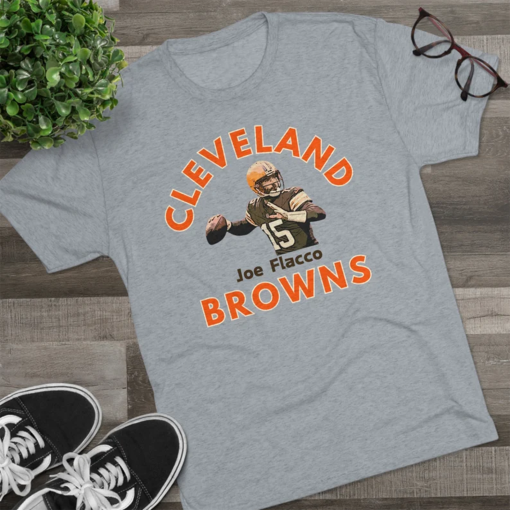 Cleveland Browns Joe Flacco Unisex Tri-Blend Crew T-Shirt