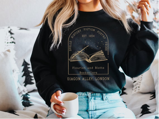 Flourish and Blotts Bestsellers Sweatshirt, Wizard Shirt, Harry Sweater, Universal Trip Sweater,Wizard Sweatshirt, Book Nerd Sweater, Potter