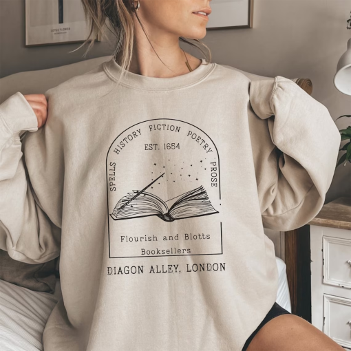 Flourish and Blotts Bestsellers Sweatshirt, Wizard Shirt, Harry Sweater, Universal Trip Sweater,Wizard Sweatshirt, Book Nerd Sweater, Potter