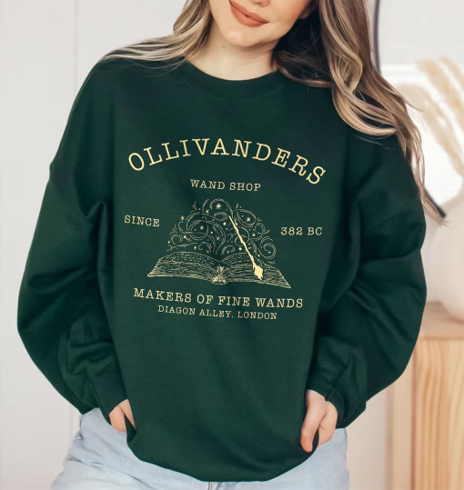 Ollivanders Wand Shop Shirt, Wizard Book Shop Sweatshirt, Wizard Shirt, Book Nerd Shirt, Long Sleeve, T-shirt PA112