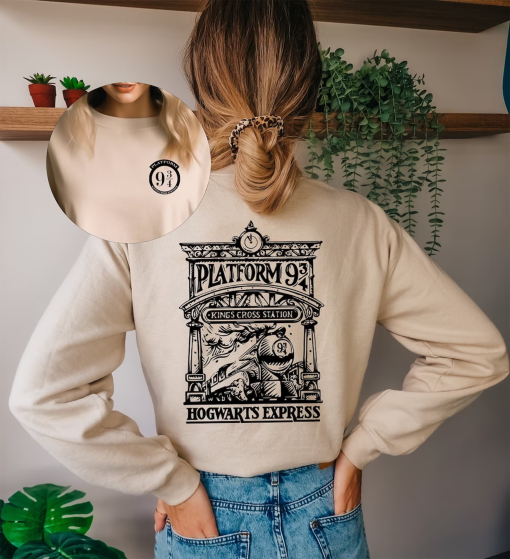 Bookish Express Double Sides Shirt, Hogwarts Sweater, Wizard Shirt, King cross station, Wizard Book Shirt, Herbology Sweatshirt, Hp Hoodie