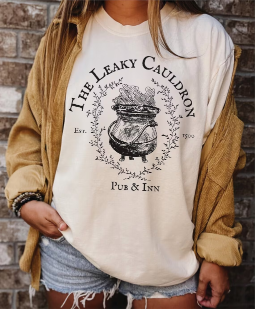 Leaky Cauldron Comfort Colors T-shirt, Universal Trip, Potter World Tee, Wizarding Apparel, Alley Top, Potterhead Gift, Cute Harry Shirt