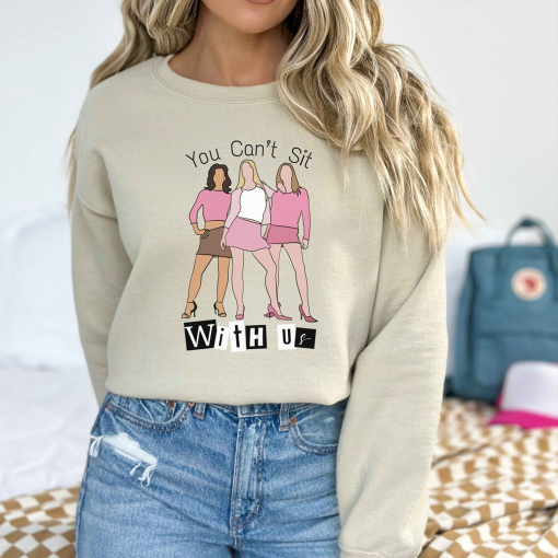 Mean Girl Inspired Shirt, You Cant Sit With Us, Girls Matching Outfits, On Wednesdays Shirt, Pink Sweatshirt