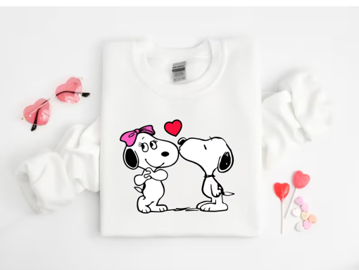 Kissing Snoopy Valentine Shirt, Cute Valentine Shirt, Snoopy Valentine’s Day Love Hearts T-shirt , Snoopy Shirt, Snoopy Love Sweatshirt