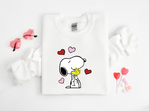 Hugging Snoopy Valentine Shirt, Cute Valentine Sweatshirt, Snoopy Valentine’s Day Love Shirt, Snoopy Shirt, Snoopy Love Shirt, Couple Shirt