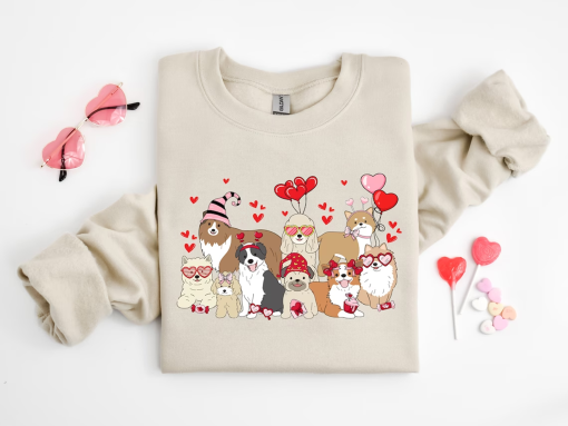 Dog Mama Sweatshirt, Valentine Lovely Dog Sweatshirt, Dogs Be My Valentine, Dog Lover Hoodie, Gift For Lover, Dog Mom Sweatshirt