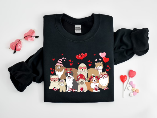 Dog Mama Sweatshirt, Valentine Lovely Dog Sweatshirt, Dogs Be My Valentine, Dog Lover Hoodie, Gift For Lover, Dog Mom Sweatshirt