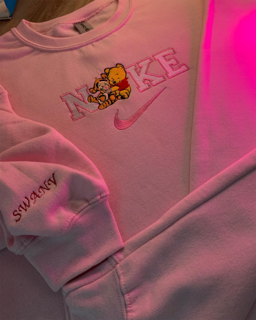 Winnie The P/o/oh and CO Embroidered Sweatshirt, Winnie The P/o/oh Embroidered Crewneck, Vintage shirt, y2k embroidery Hoodie